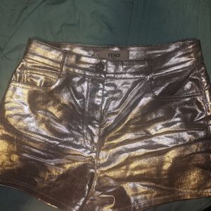 FENDI metalic silver shorts